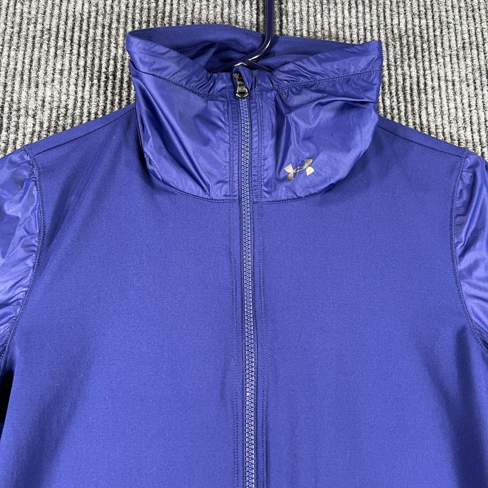 Under Armour Womens Sweatshirt‎ Medium Purple Long Sleeve Fitted Full Zip Run